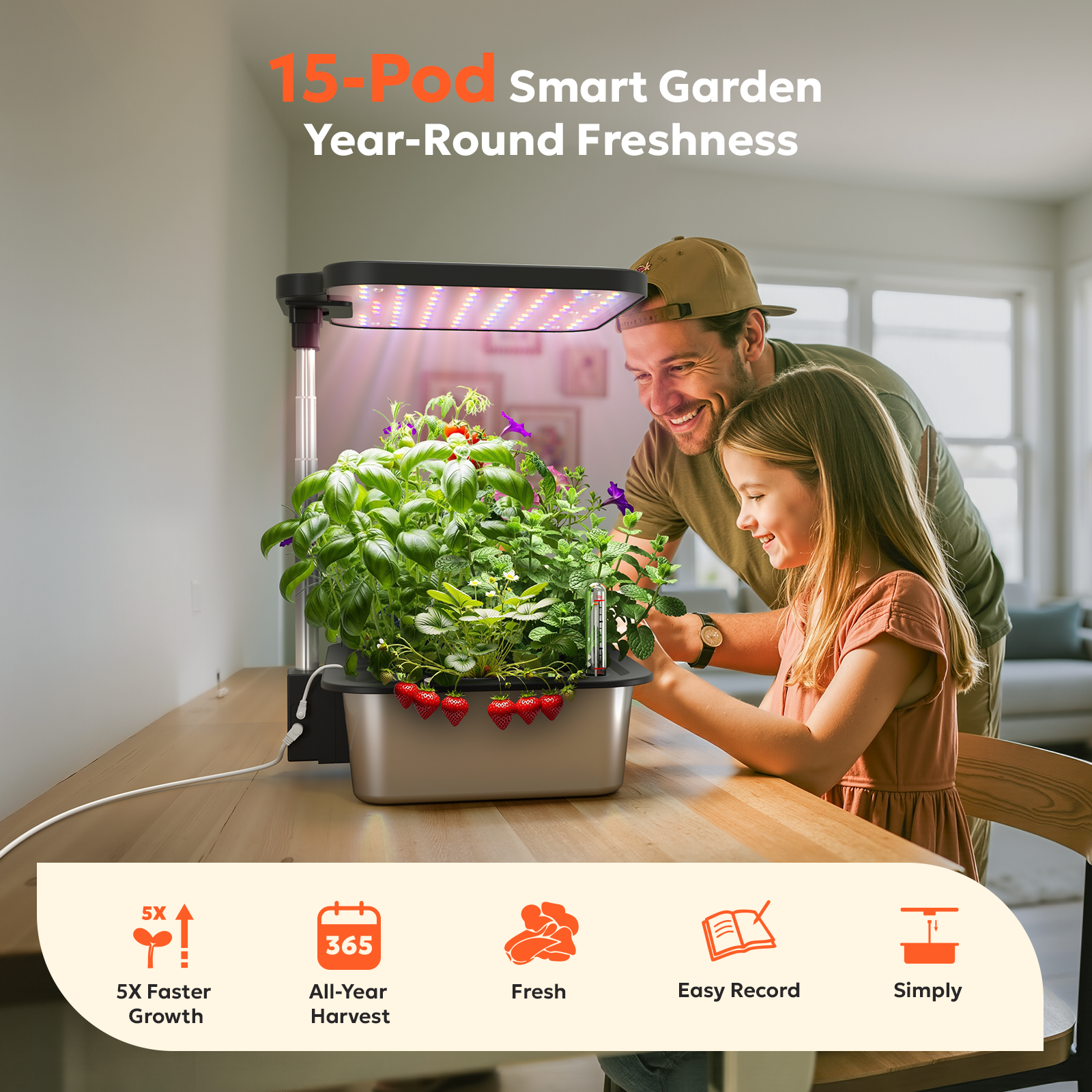 indoor plant growing pods 15-Pod Hydroponics Growing System