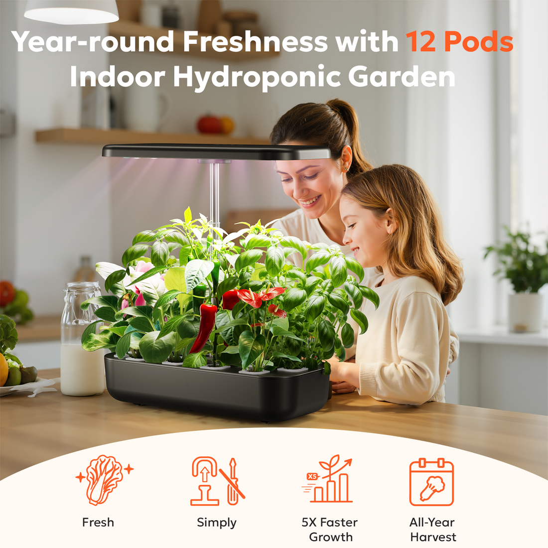 12-Pod Hydroponics Growing System